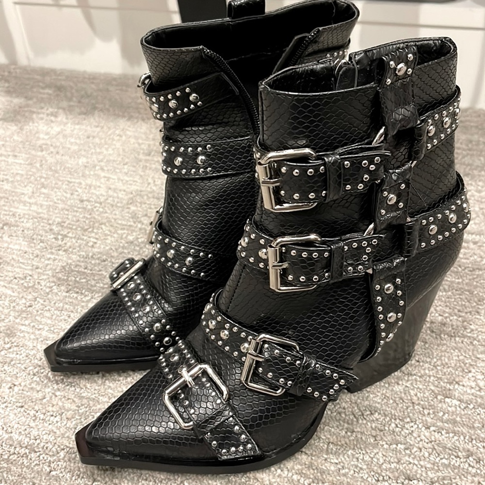 Black Stud Booties